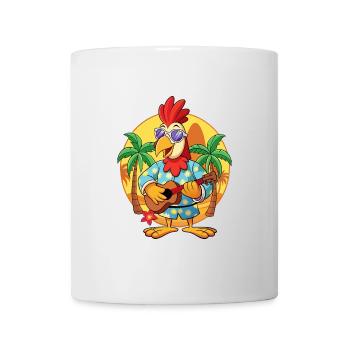 Lustige Hahn Cartoon Sommer Strand Sonnenbrille - Tasse - Weiß - Vorne