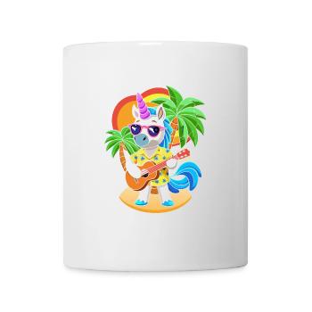 Lunettes de soleil de plage d’été de dessin animé de licorne drôle - Mug blanc - blanc - Devant