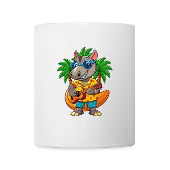 Lustige Tapir Cartoon Sommer Strand Sonnenbrille Gitarre - Tasse - Weiß - Vorne