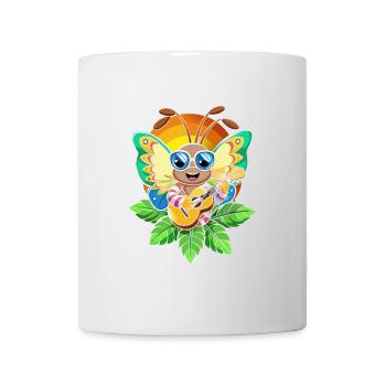 Lustige Schmetterling Cartoon Sommer Strand Sonnenbrille - Tasse - Weiß - Vorne