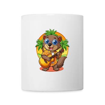 Lustige Biber Cartoon Sommer Strand Sonnenbrille - Tasse - Weiß - Vorne