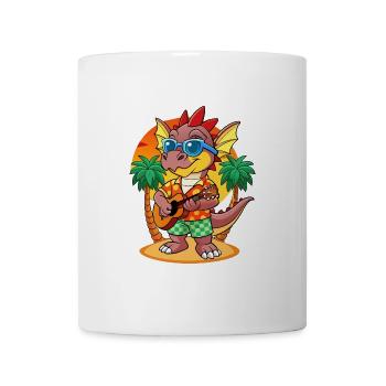 Lustige Drachen Cartoon Sommer Strand Sonnenbrille - Tasse - Weiß - Vorne