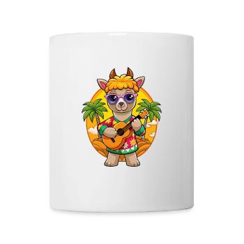 Lunettes de soleil de plage d’été de dessin animé d’alpaga drôle - Mug blanc - blanc - Devant