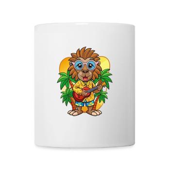 Lustige Pavian Cartoon Sommer Strand Sonnenbrille - Tasse - Weiß - Vorne