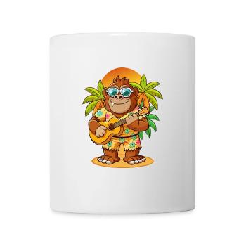 Lustige Bigfoot Cartoon Sommer Strand Sonnenbrille - Tasse - Weiß - Vorne