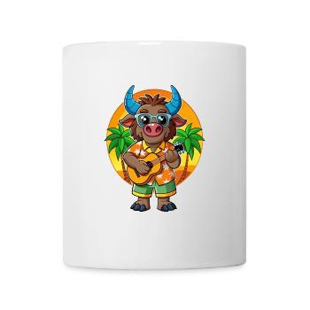 Lunettes de soleil de plage d’été Funny Buffalo Cartoon - Mug blanc - blanc - Devant