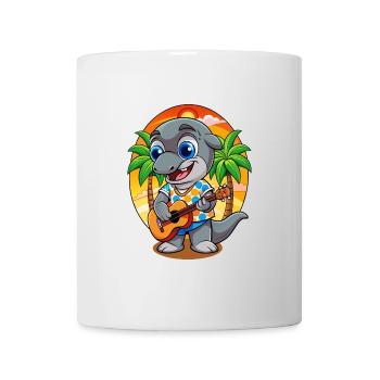Lustige Delphin Cartoon Sommer Strand Sonnenbrille - Tasse - Weiß - Vorne
