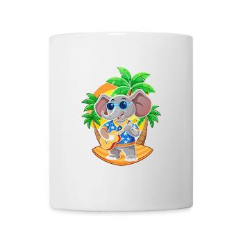 Lustige Elefant Cartoon Sommer Strand Sonnenbrille - Tasse - Weiß - Vorne