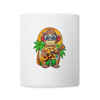 Lustige Affe Cartoon Sommer Strand Sonnenbrille - Tasse - Weiß - Vorne