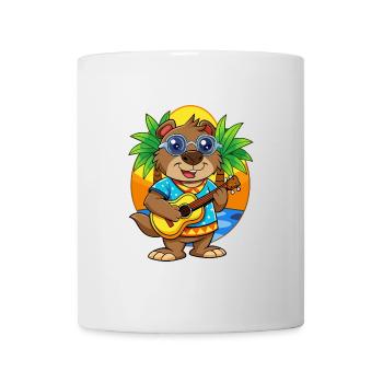 Funny Beaver Cartoon Summer Beach Sunglasses - Mug - white - Front