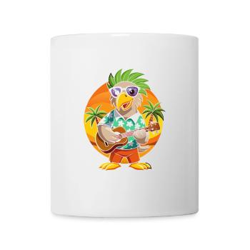 Lustige Adler Cartoon Sommer Strand Sonnenbrille Gitarre - Tasse - Weiß - Vorne