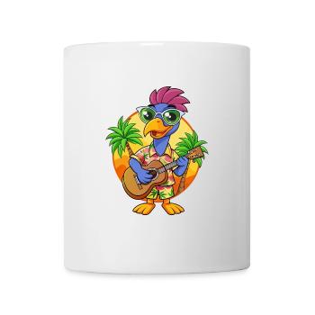 Funny Emu Cartoon Summer Beach Lunettes de soleil guitare - Mug blanc - blanc - Devant