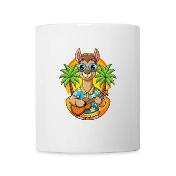 Funny Llama Summer Beach Sunglasses Hawaiian - Mug - white - Front