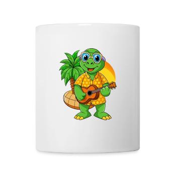 Lustige Schildkröte Sommer Strand Sonnenbrille Hawaiian - Tasse - Weiß - Vorne