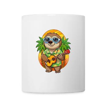 Funny Sloth Summer Beach Sunglasses Hawaiian - Mug - white - Front