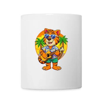 Lustige Tiger Sommer Strand Sonnenbrille Hawaiianisch - Tasse - Weiß - Vorne