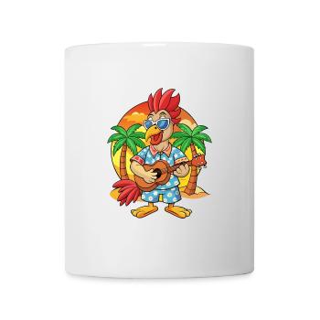 Lustige Hahn Sommer Strand Sonnenbrille Hawaiianisch - Tasse - Weiß - Vorne