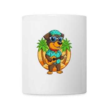 Drôle de Rottweiler Chien Lunettes de soleil de plage d’été - Mug blanc - blanc - Devant