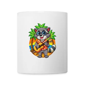 Funny Raccoon Summer Beach Sunglasses Hawaiian - Mug - white - Front