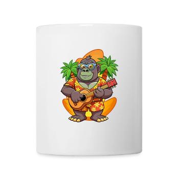 Lustige Gorilla Sommer Strand Sonnenbrille Hawaiianisch - Tasse - Weiß - Vorne
