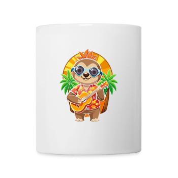 Funny Sloth Summer Beach Sunglasses Hawaiian - Mug - white - Front