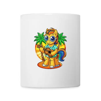 Funny Pony Summer Beach Sunglasses Hawaiian - Mug - white - Front