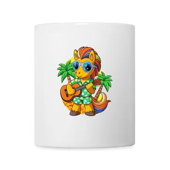 Funny Pony Summer Beach Sunglasses Hawaiian - Mug - white - Front