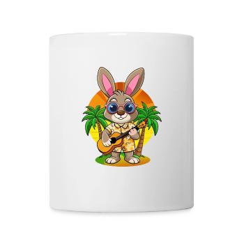 Funny Rabbit Summer Beach Sunglasses Hawaiian - Mug - white - Front