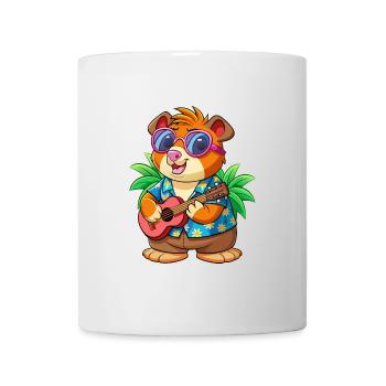 Drôle Cochon D’Inde Lunettes De Soleil De Plage D’été Hawaïen - Mug blanc - blanc - Devant