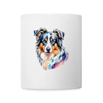 Berger Australien Aquarelles - Mug blanc - blanc - Devant