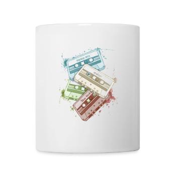 Retro Watercolor Tapes Cassettes Oldschool Mixtapes - Mug - white - Front
