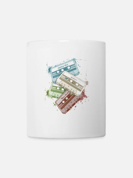 Retro Aquarell Tapes Kassetten Oldschool Mixtapes - Tasse - Weiß