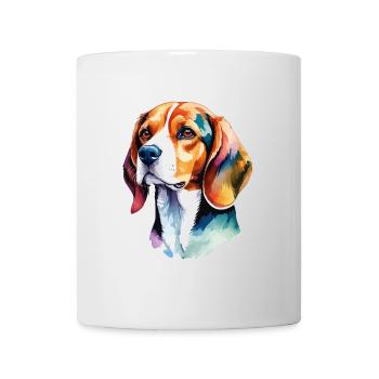 Beagle Wasserfarben - Tasse - Weiß - Vorne