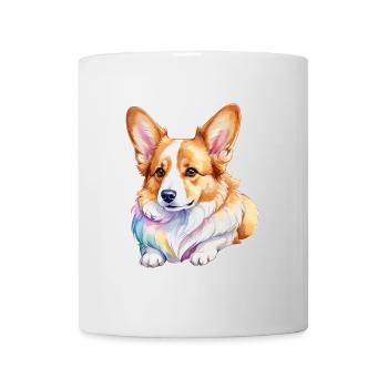 Welsh Corgi Pembroke Wasserfarben - Tasse - Weiß - Vorne