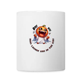 Boo! Laughs are in the air! Laughing Ghost Pumpkin - Mug - white - Front