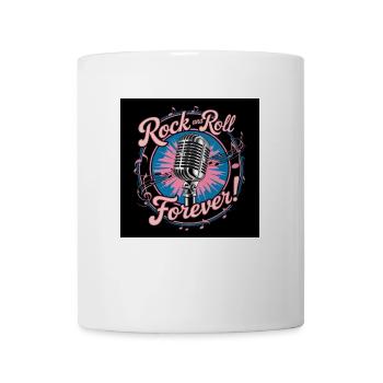 "Rock and Roll Forever" Vintage Musik T-Shirt Desi - Tasse - Weiß - Vorne