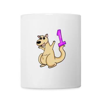 1 Jahr alt - Einschulung - Känguru Motiv - Zahl 1 - Tasse - Weiß - Vorne