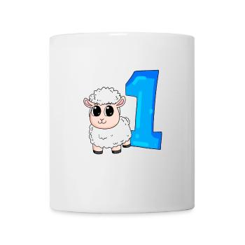 1 an - Inscription à l’école - Motif mouton - Numéro 1 - Mug blanc - blanc - Devant