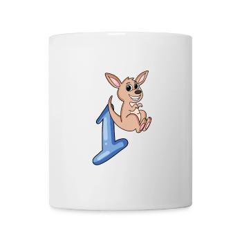 1 an - Inscription à l’école - Motif kangourou - Numéro 1 - Mug blanc - blanc - Devant