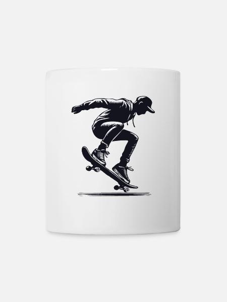 Design de skateur pour le skateur et le skateboard - Mug blanc - blanc