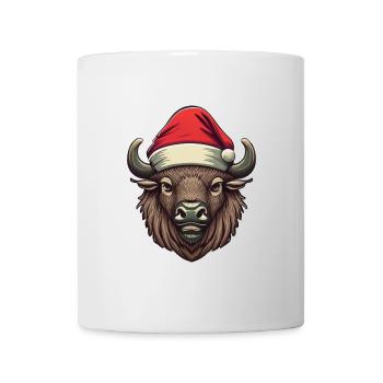 Bison Weihnachten Santa - Tasse - Weiß - Vorne
