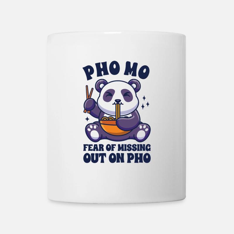 Drôle Pho Panda mignon mangeant Pho - Mug blanc - blanc