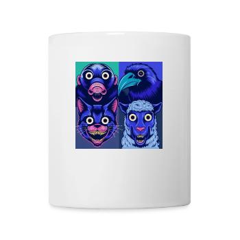 Pop Art Corbeau Mouton Chat Taupe Halloween Animaux - Mug blanc - blanc - Devant