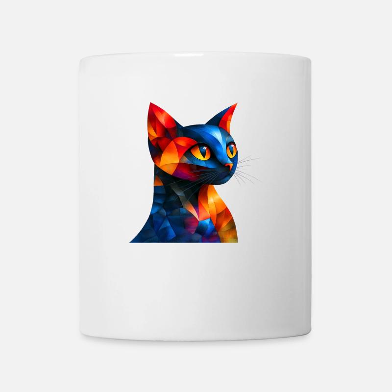 Chat coloré - Mug blanc - blanc
