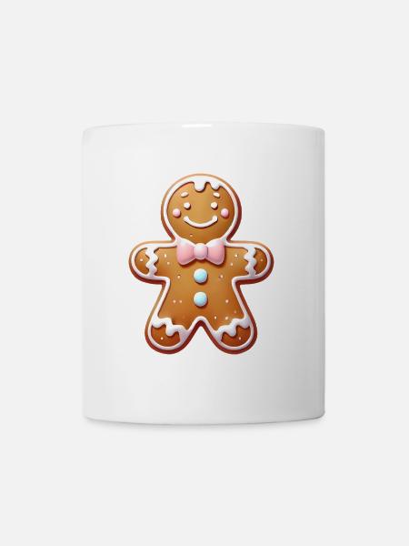 Joyful Gingerbread Man Illustration - Mug - white