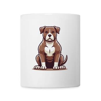 Muskulöser Hund Illustration Grafik T-Shirt - Tasse - Weiß - Vorne