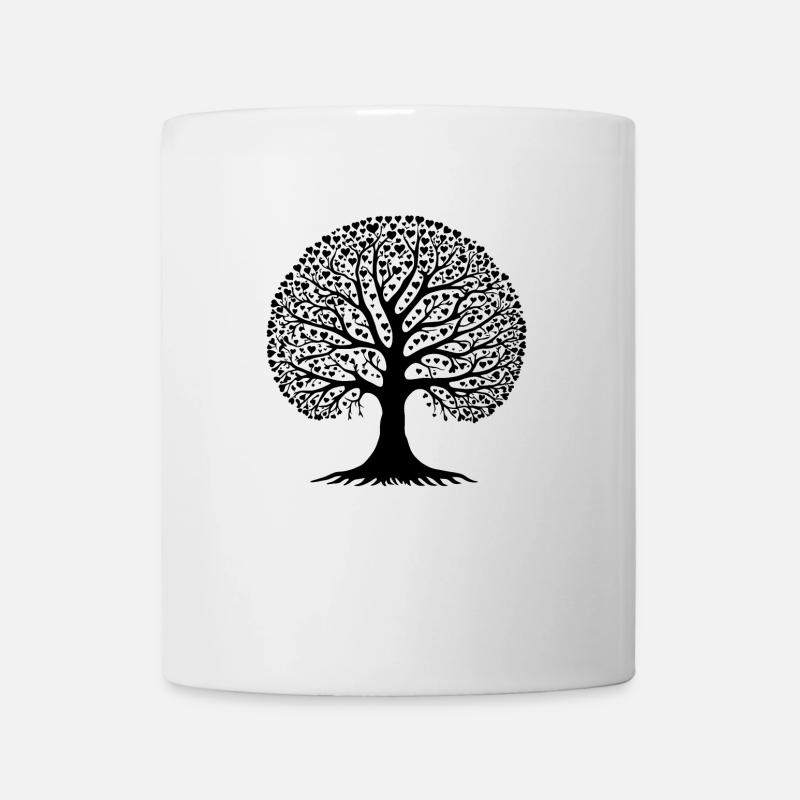 Baum der Herzen - Zeitloses Design - Tasse - Weiß