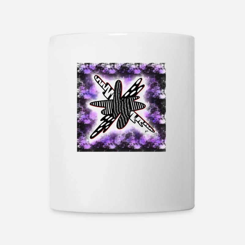 Blob aux motifs créatifs sur fond noir et violet - Mug blanc - blanc