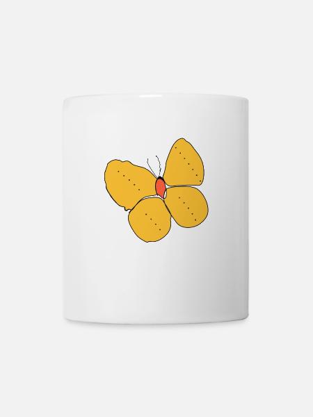 A yellow butterfly - Mug - white