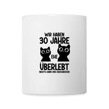 30 Jahre Ehe überlebt Perlen Hochzeit Hochzeitstag - Tasse - Weiß - Vorne